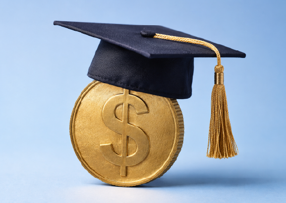 Coin with graduation hat